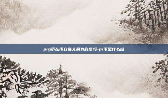 pig币在币安链交易有利息吗-pi币是什么链