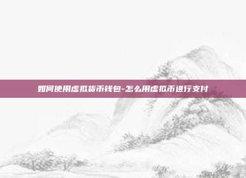 如何使用虚拟货币钱包-怎么用虚拟币进行支付