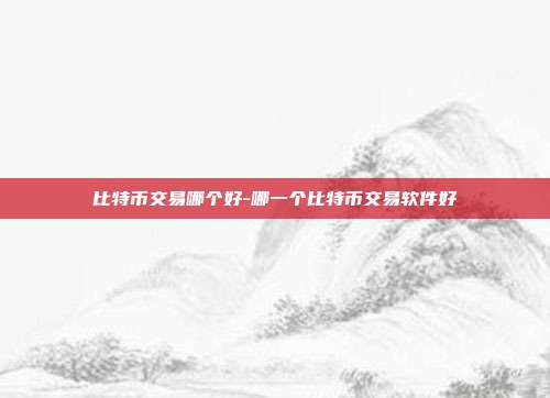 比特币交易哪个好-哪一个比特币交易软件好