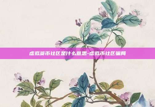 虚拟货币社区是什么意思-虚拟币社区骗局