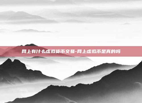 网上有什么虚拟货币交易-网上虚拟币是真的吗