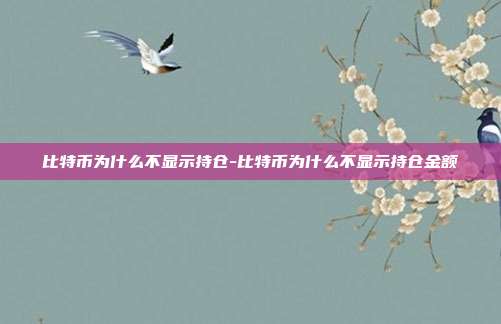 比特币为什么不显示持仓-比特币为什么不显示持仓金额