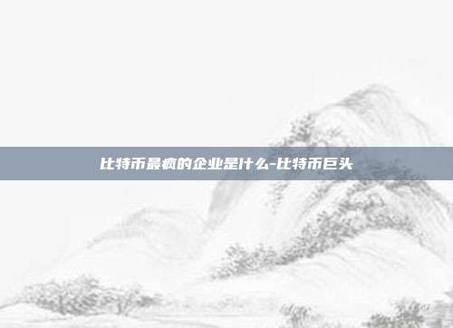 比特币最疯的企业是什么-比特币巨头