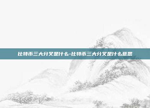 比特币三大分叉是什么-比特币三大分叉是什么意思