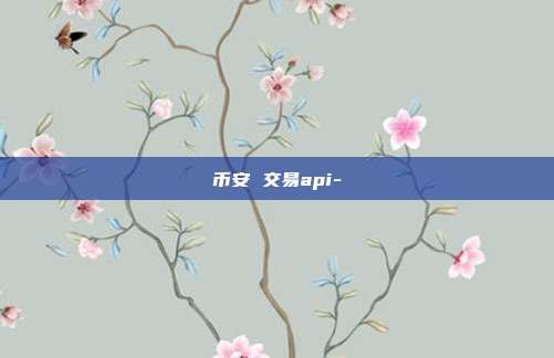 币安 交易api-