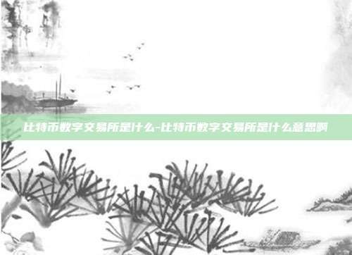 比特币数字交易所是什么-比特币数字交易所是什么意思啊