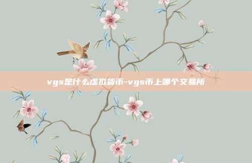 vgs是什么虚拟货币-vgs币上哪个交易所