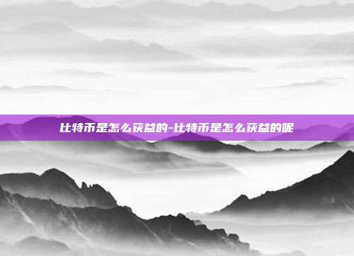 比特币是怎么获益的-比特币是怎么获益的呢