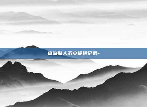 查询别人币安提现记录-