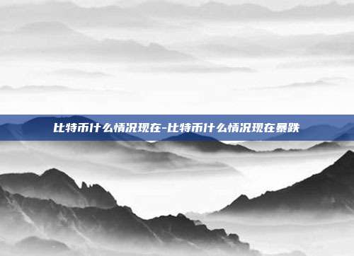 比特币什么情况现在-比特币什么情况现在暴跌