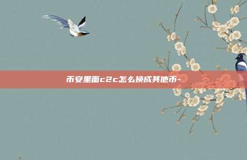 币安里面c2c怎么换成其他币-