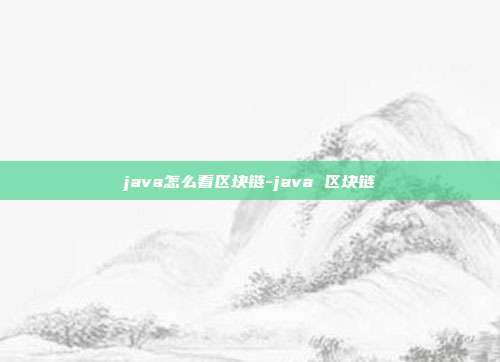 java怎么看区块链-java 区块链