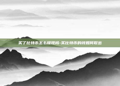 买了比特币怎么提现吗-买比特币的钱如何取出