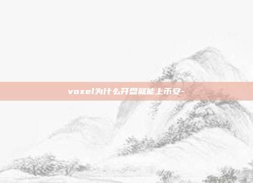 voxel为什么开盘就能上币安-