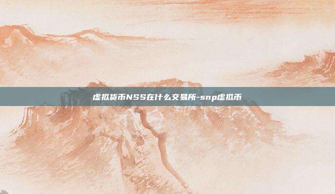 虚拟货币NSS在什么交易所-snp虚拟币