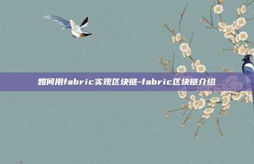 如何用fabric实现区块链-fabric区块链介绍