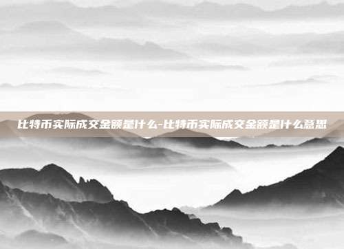 比特币实际成交金额是什么-比特币实际成交金额是什么意思