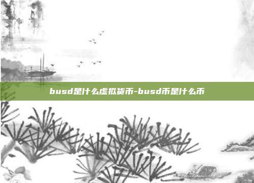 busd是什么虚拟货币-busd币是什么币