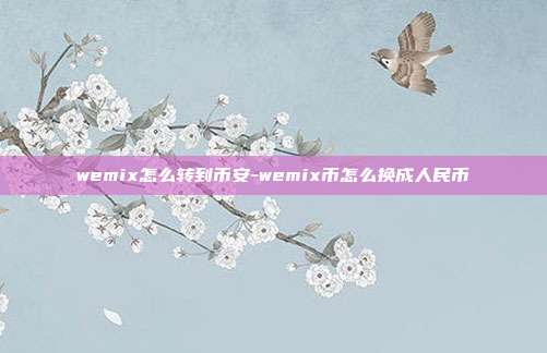 wemix怎么转到币安-wemix币怎么换成人民币