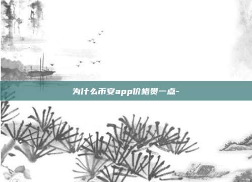 为什么币安app价格贵一点-