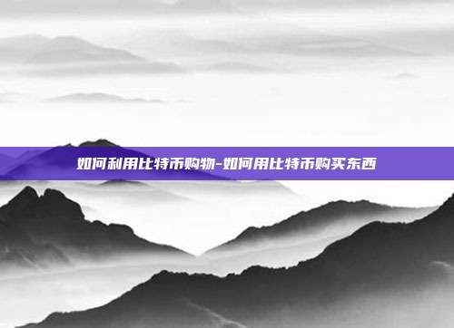 如何利用比特币购物-如何用比特币购买东西