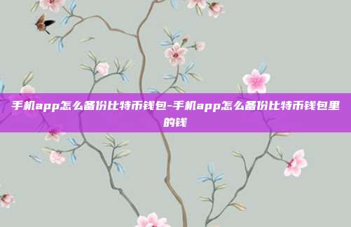 手机app怎么备份比特币钱包-手机app怎么备份比特币钱包里的钱