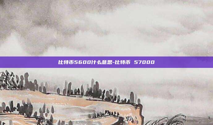 比特币5600什么意思-比特币 57000