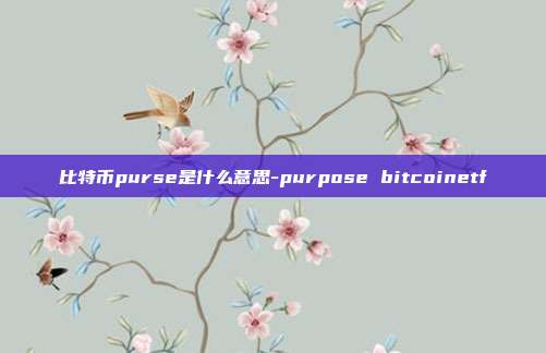 比特币purse是什么意思-purpose bitcoinetf