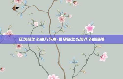 区块链怎么加入节点-区块链怎么加入节点链接