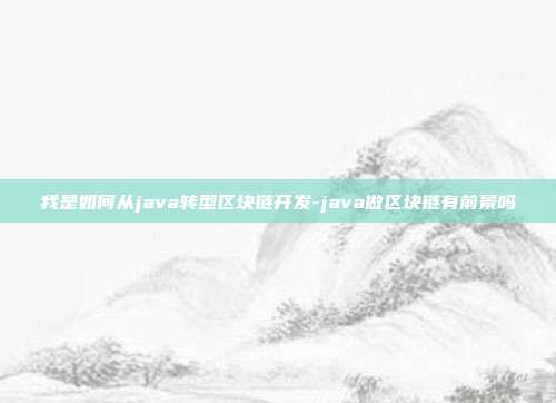 我是如何从java转型区块链开发-java做区块链有前景吗