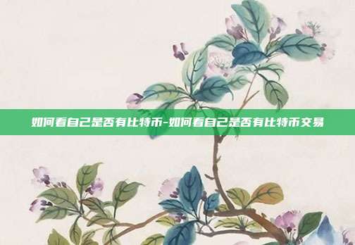 如何看自己是否有比特币-如何看自己是否有比特币交易