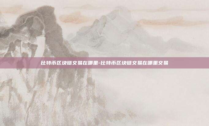 比特币区块链交易在哪里-比特币区块链交易在哪里交易