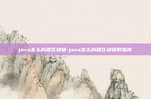 java怎么构建区块链-java怎么构建区块链数据库