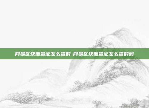 网易区块链查证怎么查的-网易区块链查证怎么查的到