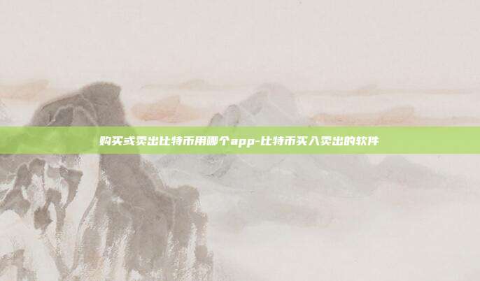 购买或卖出比特币用哪个app-比特币买入卖出的软件