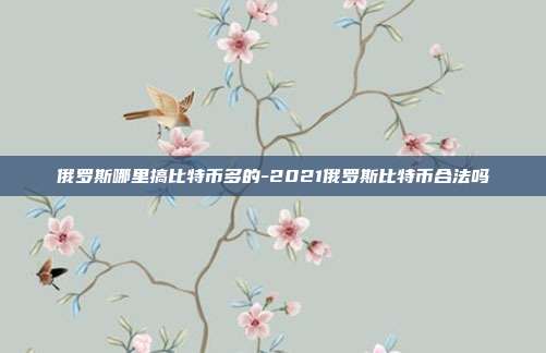 俄罗斯哪里搞比特币多的-2021俄罗斯比特币合法吗