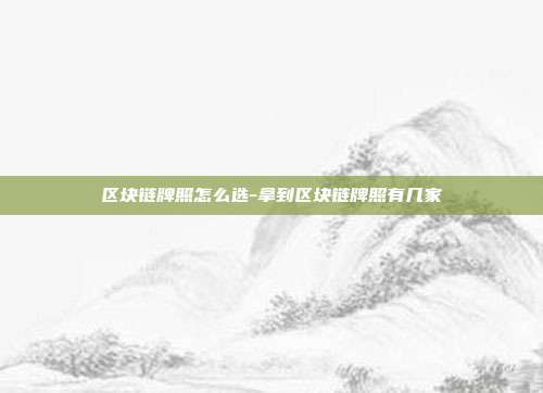 区块链牌照怎么选-拿到区块链牌照有几家