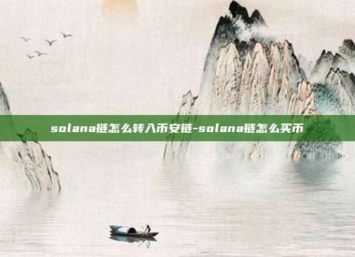 solana链怎么转入币安链-solana链怎么买币