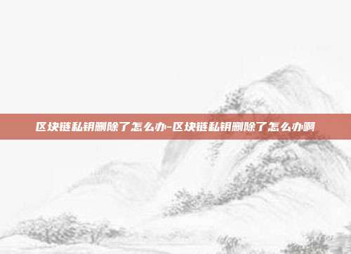 区块链私钥删除了怎么办-区块链私钥删除了怎么办啊