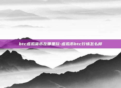 btc虚拟货币在哪里玩-虚拟币btc行情怎么样