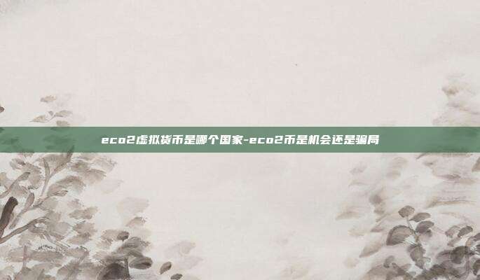 eco2虚拟货币是哪个国家-eco2币是机会还是骗局