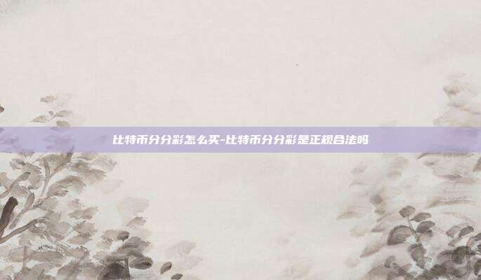 比特币分分彩怎么买-比特币分分彩是正规合法吗