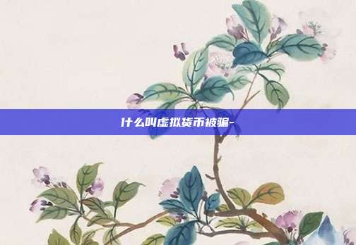 什么叫虚拟货币被骗-