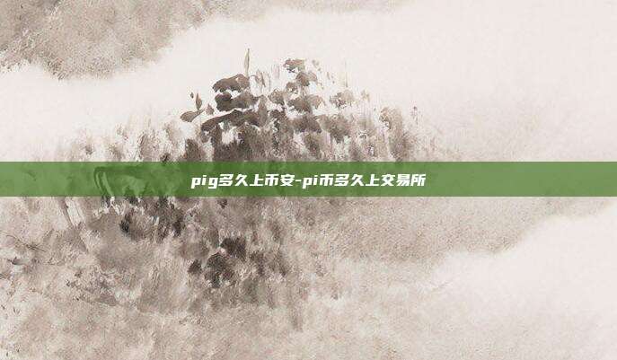 pig多久上币安-pi币多久上交易所