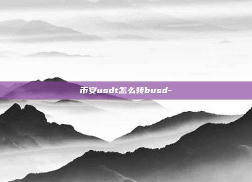 币安usdt怎么转busd-